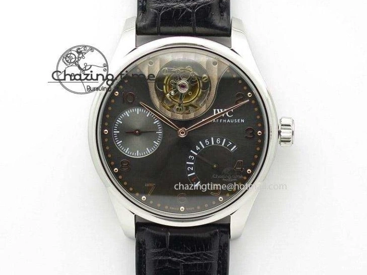 MIROTIME 0715 UrbanStyle Portuguese IW371446 ZF 1:1 Best Edition SS White Dial Blue Markers On Blue Leather Strap  A79350 V 7270